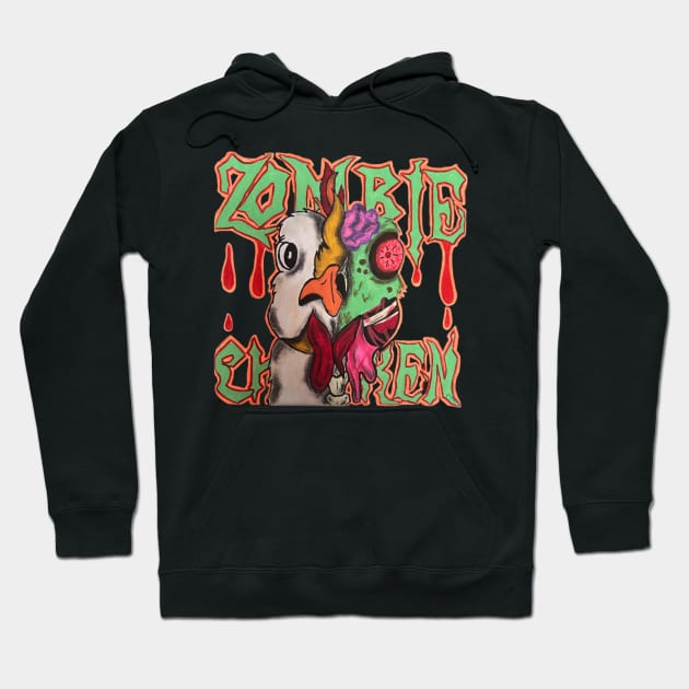 Zombie Chicken Hoodie by Cassie’s Cryptid Land